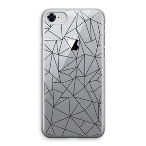 Geometrische lijnen zwart: iPhone 8 Transparant Hoesje