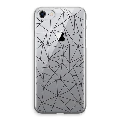 Geometrische lijnen zwart: iPhone 8 Transparant Hoesje