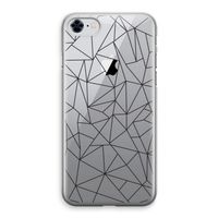 Geometrische lijnen zwart: iPhone 8 Transparant Hoesje