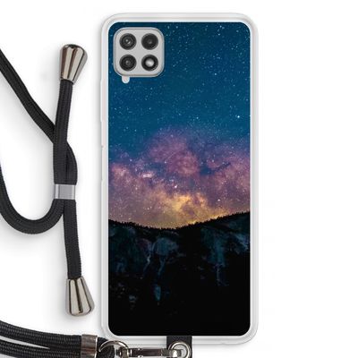 Travel to space: Samsung Galaxy A22 4G Transparant Hoesje met koord