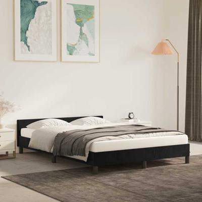 Bedframe zonder matras 140x200 cm fluweel zwart