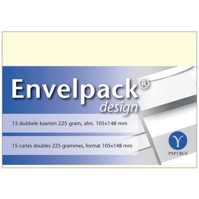 Dubbele kaart Papyrus Envelpack Design A6 105x148mm ivoor 894450 15 stuks