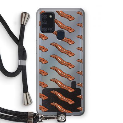 Bacon to my eggs #2: Samsung Galaxy A21s Transparant Hoesje met koord