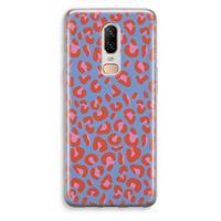 Leopard blue: OnePlus 6 Transparant Hoesje