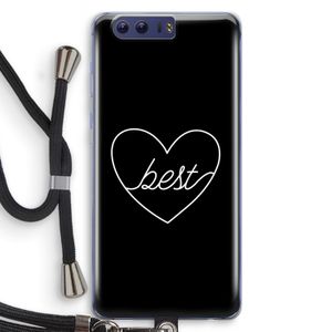 Best heart black: Honor 9 Transparant Hoesje met koord