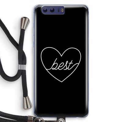 Best heart black: Honor 9 Transparant Hoesje met koord