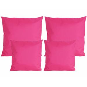 Bank/tuin kussens set - binnen/buiten - 4x stuks - fuchsia roze - In 2 formaten