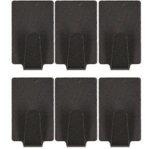 Zelfklevende haakjes zwart rvs keuken/badkamer/kleding/ophang - set 6x