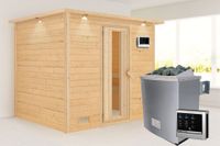 Karibu | Sonara Sauna met Dakkraag | Energiesparende Deur | Kachel 9 kW Externe Bediening - thumbnail