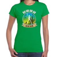Disco style Halloween t-shirt dames - Stayin Alive - groen - verkleed thema feest - thumbnail