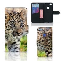 Huawei P10 Lite | Telefoonhoesje | Met pasjeshouder | Baby Luipaard