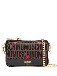 Moschino sac cabas à logo en jacquard - Marron