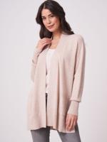 Cardigan met open voorzijde en zakken van biologische cashmere-zijde mix