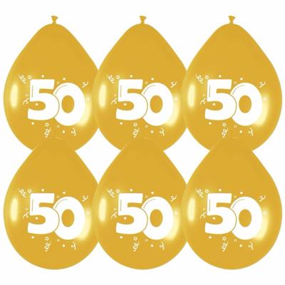 Thema 50 jaar gouden ballonnen - leeftijd of jubileum - 24x stuks - versieringen - feestartikelen