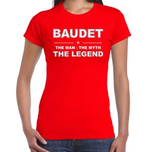 Baudet naam t-shirt the man / the myth / the legend rood voor dames