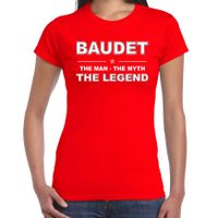 Baudet naam t-shirt the man / the myth / the legend rood voor dames