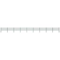 Schuttingpaneel met palen 15,3x0,8 m ijzer groen