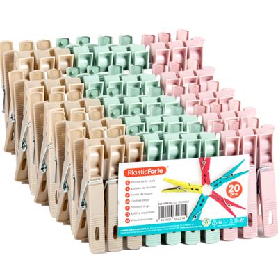 Plasticforte Wasknijpers - 100x stuks - pastel kleuren mix - kunststof - 7 cm - Was ophangen