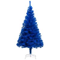 Kunstkerstboom met standaard 120 cm PVC blauw