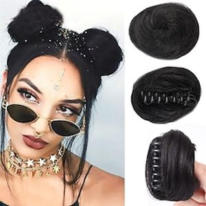 2 stuks mini-klauwclip in rommelig kattenoren haarknot extensions golvende pruik accessoire ruimte broodjes haarstuk opgestoken donut chignon haarstukken voor dames meisjes Lightinthebox