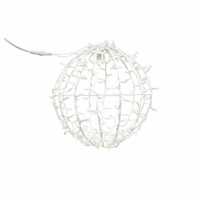 Kerstbal verlichting wit 35cm met 70 warm witte en 14 warm witte twinkel LED lampjes 3000K 571-009