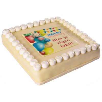 Marsepeintaart Happy Birthday 25 personen