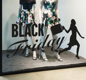 Black Friday sticker etalage Shopper
