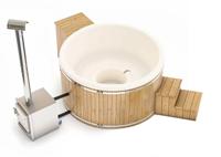 Houtgestookte hottub met filteraansluiting - 4-6 personen - Wit