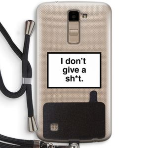 Don't give a shit: LG K10 (2016) Transparant Hoesje met koord