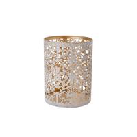 Cosy & Trendy Waxinelichthouder - wit/goud - antiek look - 13 cm - Windlichtjes/kaarsenhouders Cosy & Trendy Waxinelichthouder - wit/goud - antiek look - 13 cm - Windlichtjes/kaarsenhouders
