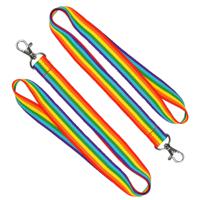 Keycord in Regenboog vlag kleuren - 2x - sleutelhanger - polyester