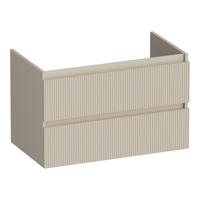 Brauer Joy Wavy - Onderkast - 80 cm - met 2 Softclose Lades Greeploos en 1 Sifon Uitsparing - Mat Beige