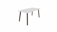 Tafel 8711 recht - 160 x 80 cm. - Zwart - Wit - Beuken wenge - thumbnail