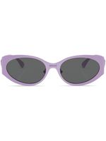 Versace Eyewear logo-plaque oval-frame sunglasses - Violet