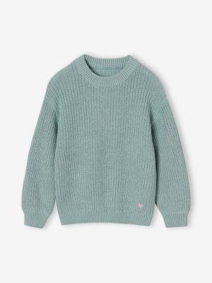 Trui met Engels breiwerk meisjes blauw