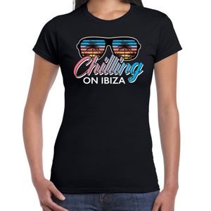 Ibiza feest t-shirt / shirt Chilling on Ibiza zwart voor dames