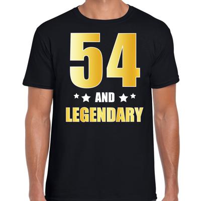 54 and legendary verjaardag cadeau t-shirt - zwart - gouden letters - heren - 54 jaar geworden