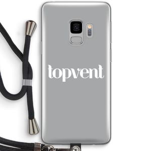Topvent Grijs Wit: Samsung Galaxy S9 Transparant Hoesje met koord