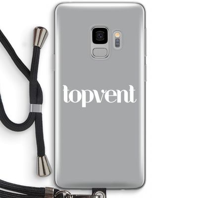 Topvent Grijs Wit: Samsung Galaxy S9 Transparant Hoesje met koord