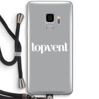 Topvent Grijs Wit: Samsung Galaxy S9 Transparant Hoesje met koord