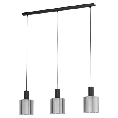 Eglo Smoke glazen hanglampGorosiba 3-lichts zwart met smoke glas - 98753
