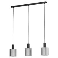 Eglo Smoke glazen hanglampGorosiba 3-lichts zwart met smoke glas - 98753