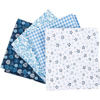 Creativ Company Patchwork stof, afm 45x55 cm, 100 gr, blauw, 4 stuk/ 1 bol