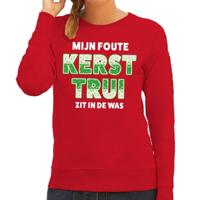 Foute kersttrui - sweater - Mijn foute kersttrui zit in de was - rood - voor dames - kerstkleding