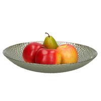 Decoratie schaal/fruitschaal van glas groen rond D30 x H6 cm