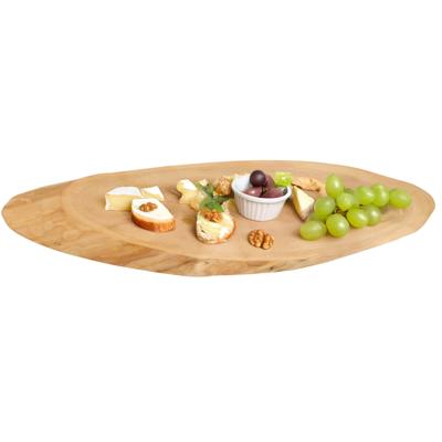 Boomstamschijf serveer/kaas plank - 55 x 19 x 2,5 cm - ovaal - berkenhout