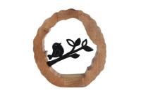 Sculptuur Bird on Branch zwart/nat. alum./mango