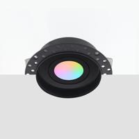 Zeno trimless Zigbee LED inbouwspot - ondiep 40mm, rond zwart, 5W, IP65, kantelbaar & dimbaar, White & Color