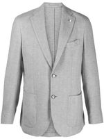 LUIGI BIANCHI MANTOVA blazer en coton à simple boutonnage - Gris