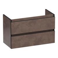 Brauer Joy Edge - Onderkast Ondiep - 80 cm - met 2 Softclose Lades Greeploos en 1 Sifon Uitsparing - Erosion